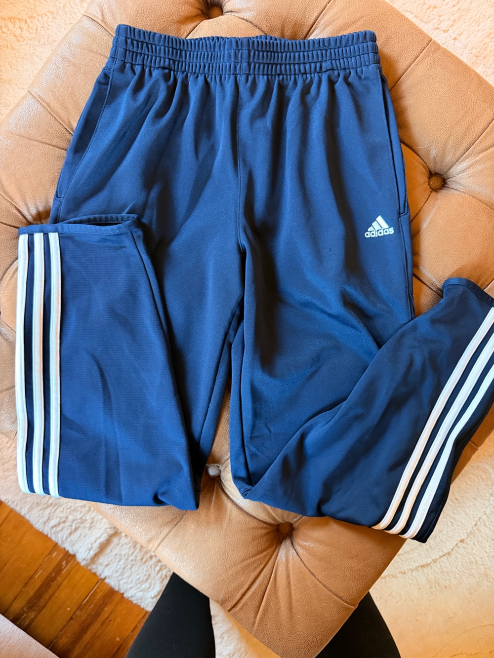 adidas Navy Blue Kids Sweatpants with White 3-Stripes